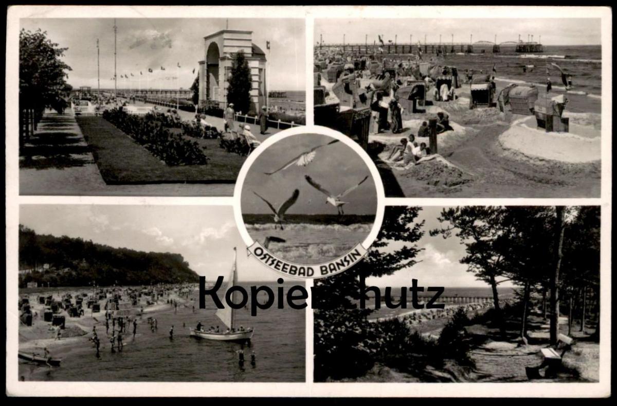 Alte Postkarte Ostseebad Bansin 1938 Beflaggung Heringsdorf Usedom