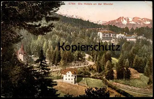 ALTE POSTKARTE DIE HOTELS AN DER MENDEL BOZEN BOLZANO Trentino Alto Adige Fondo Eppan cpa postcard AK