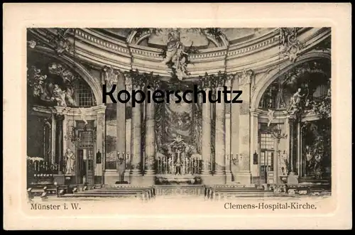 ALTE POSTKARTE MÜNSTER WESTFALEN CLEMENS-HOSPITAL-KIRCHE Clemenshospital Krankenhaus Hospital Orgel orgue organ cpa AK