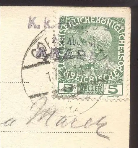 ALTE POSTKARTE TIROLER DOLOMITEN ARABBA MIT SELLAGRUPPE 1911 Sella Tirol 1907 Dolomiti Italia Stempel Kk Postablage cpa