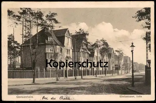 ALTE POSTKARTE GONSENHEIM RHEINSTRASSE LINKS MAINZ mayence cpa postcard AK Ansichtskarte