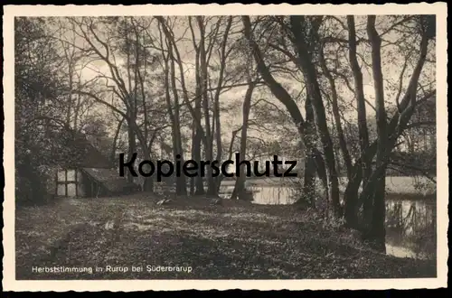 ALTE POSTKARTE RURUP BEI SÜDERBRARUP ANGELN HERBSTSTIMMUNG Herbst Ruruplund Haus Hof Bauernhaus Scheune postcard cpa AK