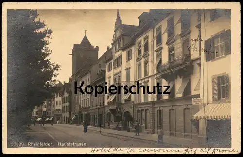 ALTE POSTKARTE RHEINFELDEN AM RHEIN HAUPTSTRASSE COIFFEUSE A. RIESCH (?) 1. STOCK HOTEL cpa postcard AK Ansichtskarte