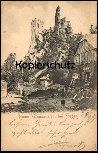 ALTE POSTKARTE RUINE WEISSENSTEIN BEI REGEN 29.08.1899 Backhaus Bayern Ansichtskarte AK cpa postcard