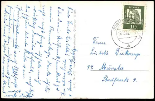 ÄLTERE POSTKARTE OTTBERGEN IN WESTFALEN HÖXTER PAPIERFABRIK & SIEDLUNG STEINECKER STRASSE DORFKRUG NETHE-BRÜCKE Fabrik