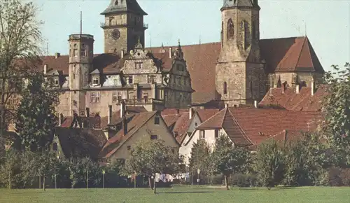 ÄLTERE POSTKARTE ÖHRINGEN HOHENLOHE STIFTSKIRCHE UND SCHLOSS Kirche church castle chateau cpa postcard Ansichtskarte