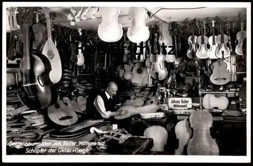 ALTE POSTKARTE MITTENWALD GEIGENBAUMEISTER REITER Geige violin violon Cello violoncelle cpa postcard AK Ansichtskarte