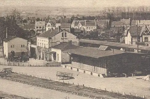 ALTE POSTKARTE KERPEN HORREM TOTAL BAHNHOF WAGGONS Zug Waggon train station gare Ansichtskarte