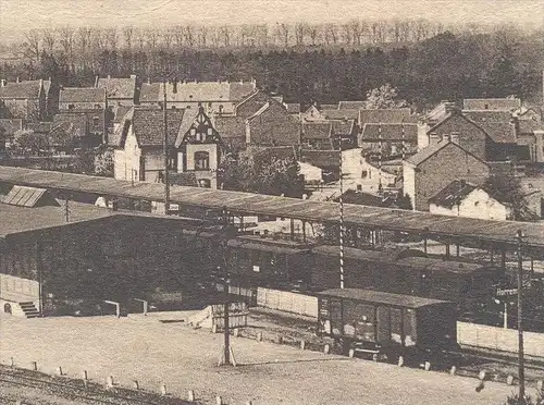 ALTE POSTKARTE KERPEN HORREM TOTAL BAHNHOF WAGGONS Zug Waggon train station gare Ansichtskarte