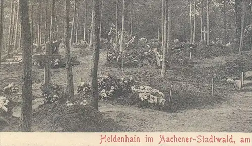 ALTE POSTKARTE AACHEN HELDENHAIN IM AACHENER STADTWALD AM BISMARCKTURM tour Bismarck tower funeral tombe Aix la chapelle