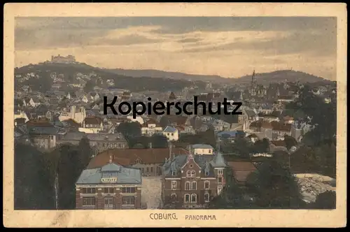 ALTE POSTKARTE COBURG PANORAMA N. TRUTZ LUXUS-WAGEN KAROSSERIEN cpa postcard AK Ansichtskarte Bayern Bavaria