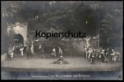 ALTE POSTKARTE VOLKSSCHAUSPIEL DIE WALLENRODE VON BERNECK 1914 AN WEIDENER ANZEIGER Freilichtbühne Bad Berneck