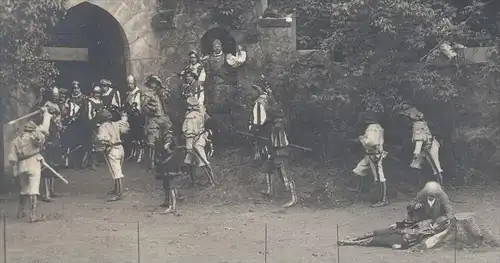 ALTE POSTKARTE VOLKSSCHAUSPIEL DIE WALLENRODE VON BERNECK 1914 AN WEIDENER ANZEIGER Freilichtbühne Bad Berneck