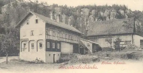 ALTE POSTKARTE KIRNITZSCHÄNKE BÖHMISCHE SCHWEIZ Hinterdittersbach Jetrichovice Dittersbach Böhmen Sudeten Polska Poland