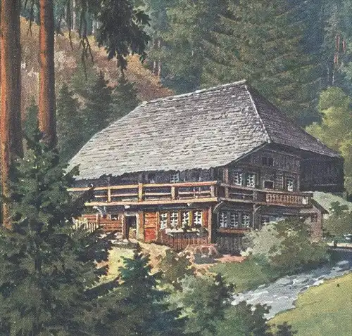 ALTE POSTKARTE HOCHSCHWARZWALD SIGN. KARL LEDERLE HAUS BAUERNHAUS SCHWARZWALD BLACK FOREST cpa postcard AK Ansichtskarte