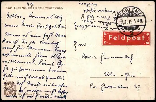 ALTE POSTKARTE HOCHSCHWARZWALD SIGN. KARL LEDERLE HAUS BAUERNHAUS SCHWARZWALD BLACK FOREST cpa postcard AK Ansichtskarte