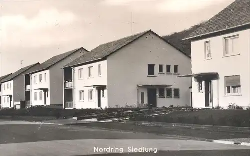 ÄLTERE POSTKARTE HÜTTENSTADT VÖLKLINGEN SAAR POSTSTRASSE NORDRING SIEDLUNG RATHAUS Opel Kapitän ? Café Duchéne cpa AK