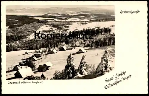 ALTE POSTKARTE GRUNWALD ZIELENIEC GLATZER BERGLAND WINTER Duszniki Zdroj Glatz Klodzko Kladsko Polska Poland Schlesien