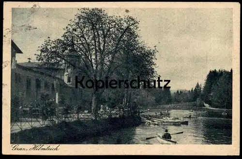 ALTE POSTKARTE GRAZ HILMTEICH 1924 Teich Austria Autriche Österreich postcard cpa Ansichtskarte Briefmarke 500 Schilling