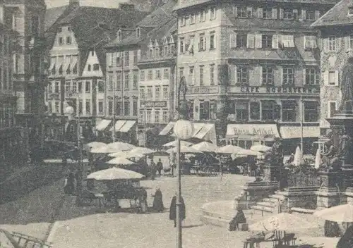 ALTE POSTKARTE GRAZ HAUPTPLATZ 1918 Markt Damen Hut Salon Café Nordstern Weikhard marché market Steiermark Austria cpa