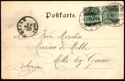 ALTE POSTKARTE GRUSS AUS ELBERFELD ISLAND WUPPERTAL SCHUTZMANN Polizist policeman policier uniform uniforme postcard AK