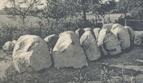 ALTE POSTKARTE GRUSS AUS WERSTE B. BAD OEYNHAUSEN STEINKAMMERGRAB BÄCKEREI KOLONIALWAREN VÖGEDING SCHULE Grab grave tomb