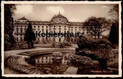 ALTE POSTKARTE WÜRZBURG RESIDENZ 1931 Teich Brunnen fountain fontaine monument cpa postcard AK Ansichtskarte