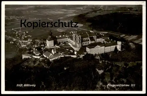 ALTE POSTKARTE STIFT GÖTTWEIG FLIEGERAUFNAHME 1933 LUFTBILD LUFTAUFNAHME BEI FURTH KREMS Österreich Austria cpa postcard