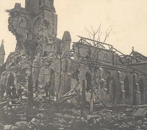 ALTE POSTKARTE ROUVRES EN WOEVRE MEUSE église ruines ruin destroyed church Kirche cpa postcard AK Ansichtskarte Feldpost