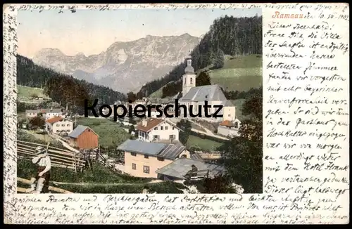 ALTE POSTKARTE RAMSAU BEI BERCHTESGADEN 1902 TEXT: PROBLEME MIT DER GEBUCHTEN UNTERKUNFT Junge Kind child postcard AK