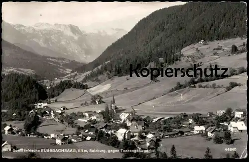 ÄLTERE POSTKARTE SOMMERFRISCHE RUSSBACHSAAG GEGEN TENNENGEBIRGE Russbach Wiesenau Salzburg Austria Autriche cpa postcard