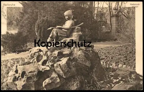 ALTE POSTKARTE KARLSRUHE HADUMOD-GRUPPE Hirte Hirtenmädchen girl enfant Denkmal Hadumodgruppe postcard AK Ansichtskarte