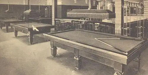 ALTE POSTKARTE KARLSRUHE CAFÉ ODEON KAISERSTRASSE 213 BILLARD Billiards Billiard snooker cpa postcard AK Ansichtskarte