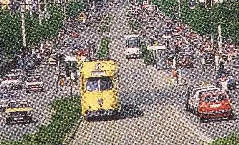 POSTKARTE KASSEL SPIELBANK KASINO CASINO STRASSENBAHN TREPPENSTRASSE Herz Tram tramway Opel VW postcard AK Ansichtskarte