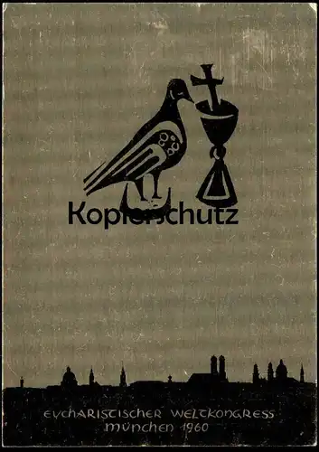 ÄLTERE POSTKARTE MÜNCHEN 1960 EUCHARISTISCHER WELTKONGRESS Kongress eucharistical church congress eucharistique Gold-AK