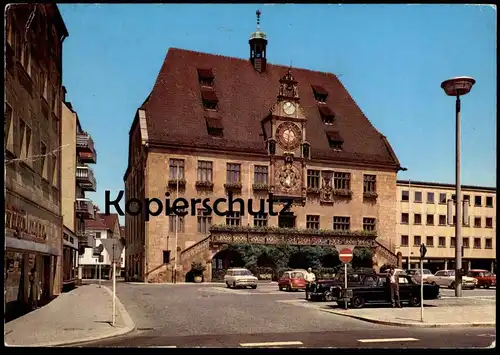 ÄLTERE POSTKARTE HEILBRONN FORD TAUNUS OPEL BMW MERCEDES TAXI CHAUFFEUR Droschken Taxen Station cab postcard cpa