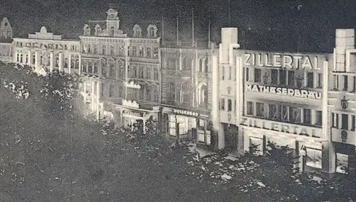 ALTE POSTKARTE HAMBURG ST. PAULI REEPERBAHN BEI NACHT ZILLERTAL MATHÄSERBRÄU at night la nuit cpa postcard Ansichtskarte