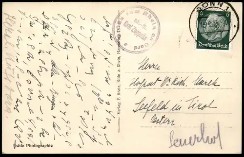 ALTE POSTKARTE BURG RHEINSTEIN MIT ASSMANNSHAUSEN AN BORD M.S. GRAF ZEPPELIN Dampfer steamer steamship bateau à vapeur
