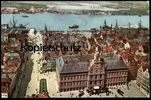 ALTE POSTKARTE ANTWERPEN ANVERS LUFTBILD FLIEGERAUFNAHME VOGELPERSPEKTIVE VOGELVLUCHT VUE À VOL D'OISEAU cpa postcard