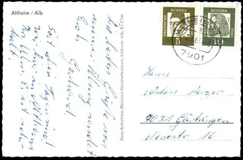 ÄLTERE POSTKARTE ALTHEIM ALB PANORAMA LANGENAU postcard cpa AK Ansichtskarte