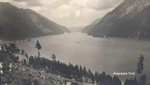 ALTE POSTKARTE ACHENSEE TIROL 1927 STEMPEL HOTEL SCHOLASTIKA MAURACH Eben Österreich Austria Autriche cpa AK