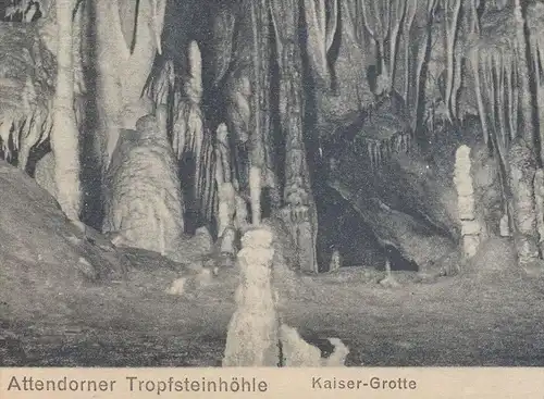 ALTE POSTKARTE ATTENDORNER TROPFSTEINHÖHLE KAISER-GROTTE ATTENDORN Kaisergrotte Höhle cave grotte AK cpa postcard