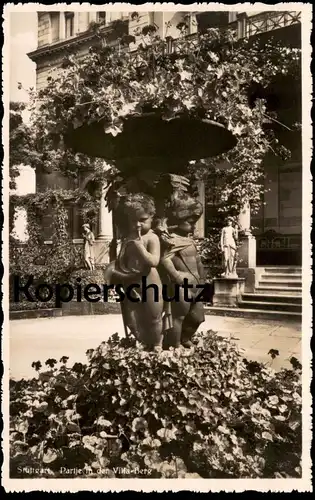 ALTE POSTKARTE STUTTGART PARTIE IN DER VILLA-BERG PUTTEN ENGEL Putte Statue monument cpa postcard AK Ansichtskarte