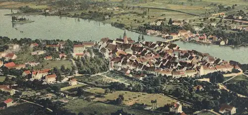 ALTE POSTKARTE STEIN AM RHEIN LUFTBILD TOTALE PANORAMA TOTALANSICHT Rhin Schweiz Suisse postcard Ansichtskarte