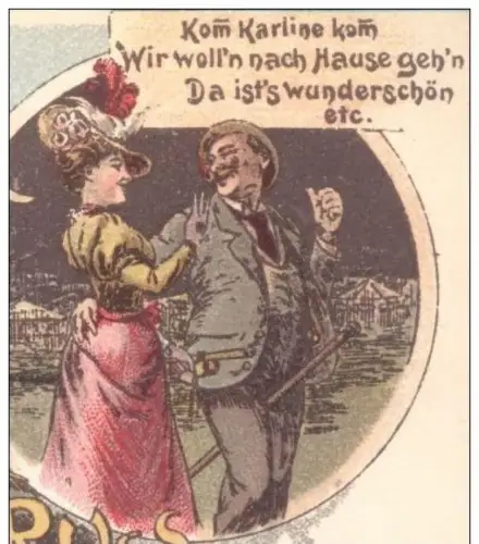 ALTE POSTKARTE HEIDELBERG GRUSS VON DER HEIDELBERGER MESSE DREHORGEL WARMES WÜRSTEL Orgue de barbarie Hand Organ Circus