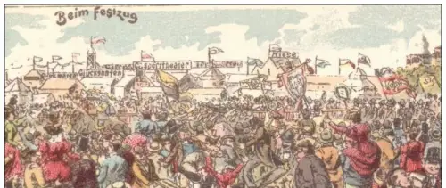 ALTE POSTKARTE HEIDELBERG GRUSS VON DER HEIDELBERGER MESSE DREHORGEL WARMES WÜRSTEL Orgue de barbarie Hand Organ Circus