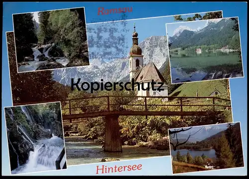 ÄLTERE POSTKARTE RAMSAU PFARRKIRCHE ST. SEBASTIAN HINTERSEE BEI BERCHTESGADEN cpa postcard Ansichtskarte AK