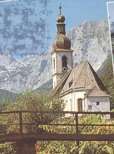 ÄLTERE POSTKARTE RAMSAU PFARRKIRCHE ST. SEBASTIAN HINTERSEE BEI BERCHTESGADEN cpa postcard Ansichtskarte AK