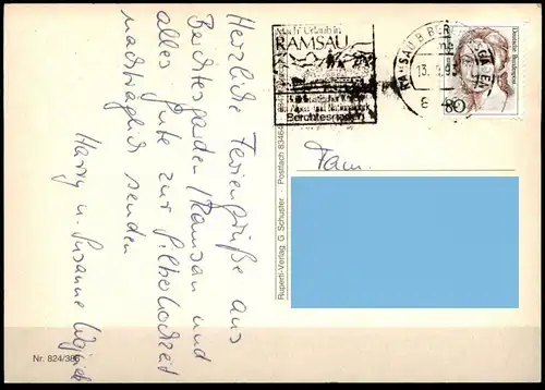 ÄLTERE POSTKARTE RAMSAU PFARRKIRCHE ST. SEBASTIAN HINTERSEE BEI BERCHTESGADEN cpa postcard Ansichtskarte AK