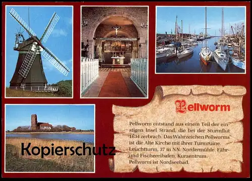 POSTKARTE PELLWORM GESCHICHTE CHRONIK Chronikkarte Windmühle chronique chronicle storycard history postcard molen mill